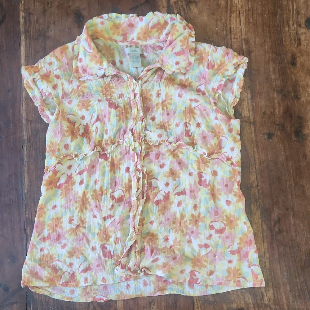Odille White Ruffled Blouse with Peter Pan Collar